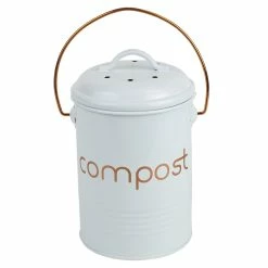 Brand new ❤️ Home Basics Grove Compact Countertop Compost Bin, White ⌛
