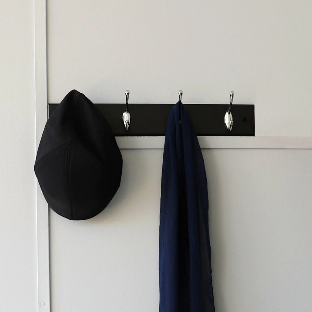 Budget 🥰 Home Basics 4 Double Hook Wall Mounted Hanging Rack, Black 🎁 5 Budget 🥰 Home Basics 4 Double Hook Wall Mounted Hanging Rack, Black 🎁 - Image 3