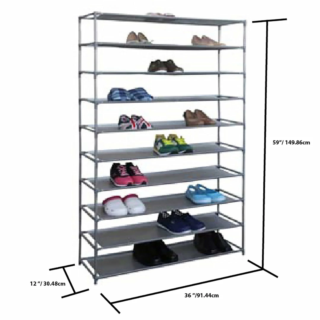 Coupon ๐ Home Basics 50 Pair Non-Woven Multi-Purpose Stackable Free-Standing ๐ Shoe Rack, Grey ๐ 7 Coupon ๐ Home Basics 50 Pair Non-Woven Multi-Purpose Stackable Free-Standing ๐ Shoe Rack, Grey ๐ - Image 5