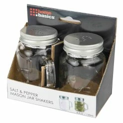 Outlet 🛒 Home Basics 2 Piece Salt and Pepper Mason Jar Set 💯