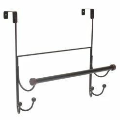 Brand new 🔥 Home Basics Over the Door Hook with Towel Bar, Oil-Rubbed Bronze 👍
