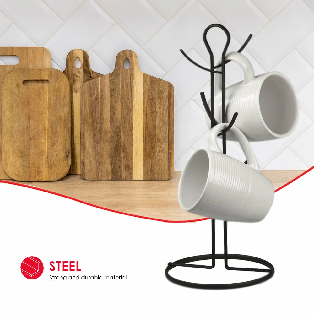 Discount ๐ Home Basics Wire Collection 6 Hook Mug Tree, Black ๐ 8 Discount ๐ Home Basics Wire Collection 6 Hook Mug Tree, Black ๐ - Image 6