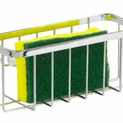 Coupon 👍 Home Basics Chrome Plated Steel Sponge Holder with Large Suction Cups 💯