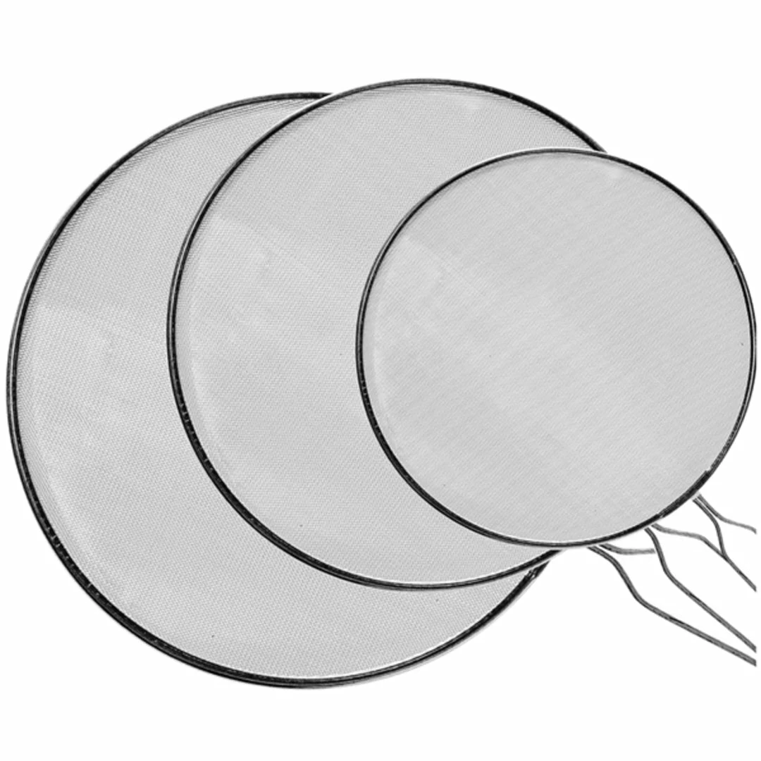 Budget ๐ Home Basics 3 Piece Finely Netted Mesh Splatter Screen Set, White โจ 3 Budget ๐ Home Basics 3 Piece Finely Netted Mesh Splatter Screen Set, White โจ