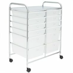 Hot Sale ๐ฅฐ Home Basics 12-Drawer Storage Cart, White ๐งจ