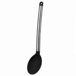 New 🔥 Home Basics Stainless Steel Solid Silicone Spoon, Black 🌟 -Home Basics Sales 926f02f7f1184335a1a7618e56db8061 1080x