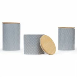 Deals 🧨 Home Basics Honeycomb 3 Piece Ceramic Canister Set, Grey 🧨 -Home Basics Sales 92a16fcee5ca4414beab6fc72cfe029a 1080x