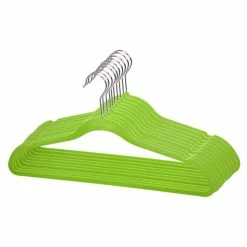 New ❤️ Home Basics 10 Piece Velvet Hanger, Green 😀