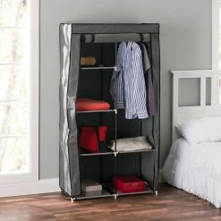 Cheap 🧨 Home Basics 6 Tier Portable Free-Standing Multi- Purpose Closet Organizer Non-woven Fabric Shelves and 43" Wide Steel Hanging Rod, Grey 🌟 -Home Basics Sales 93e6d60e239b4e62acbe4b32d32e7b7d 1080x