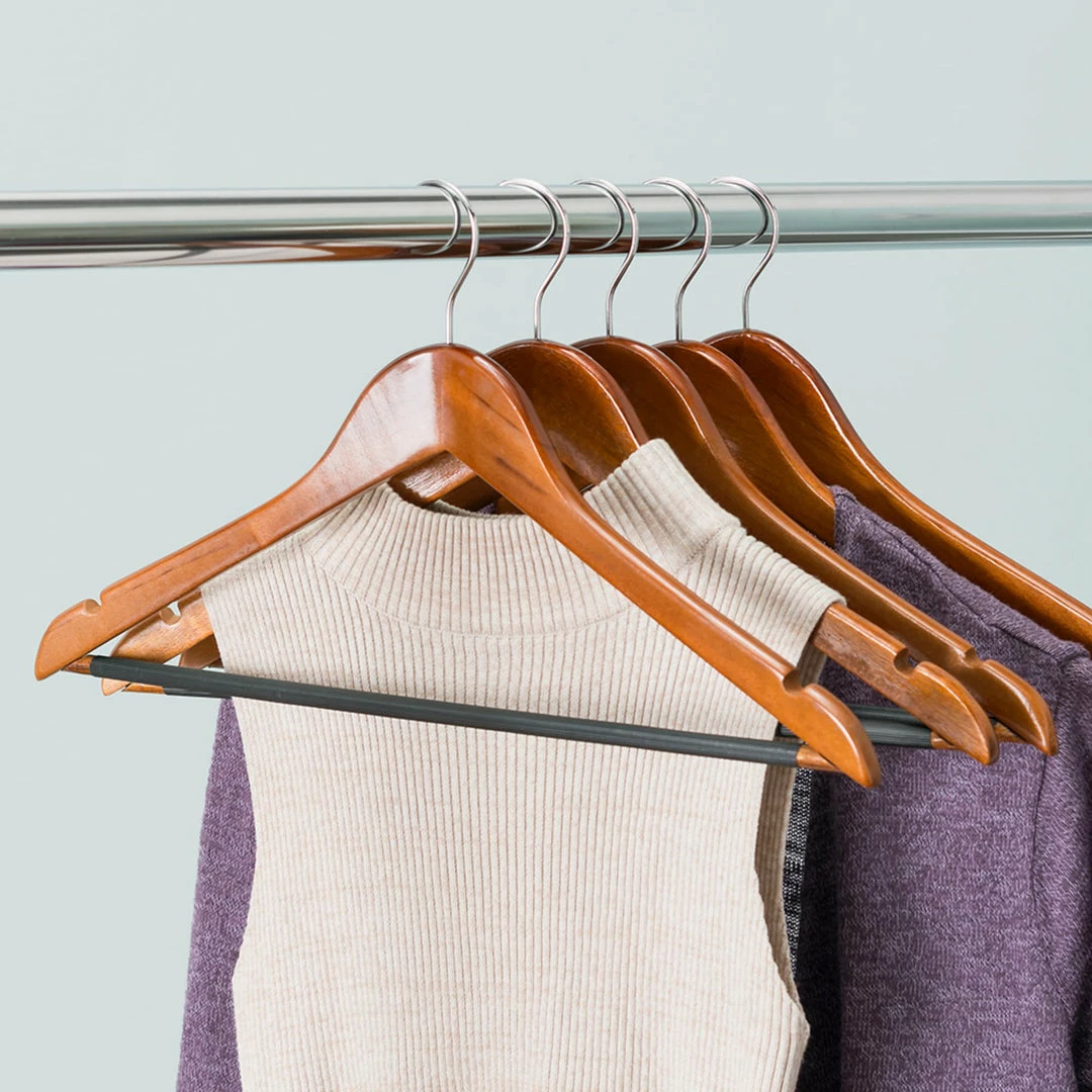 Budget ๐ Home Basics Non-Slip Wood Hanger, (Pack of 5), Oak ๐ 6 Budget ๐ Home Basics Non-Slip Wood Hanger, (Pack of 5), Oak ๐ - Image 4