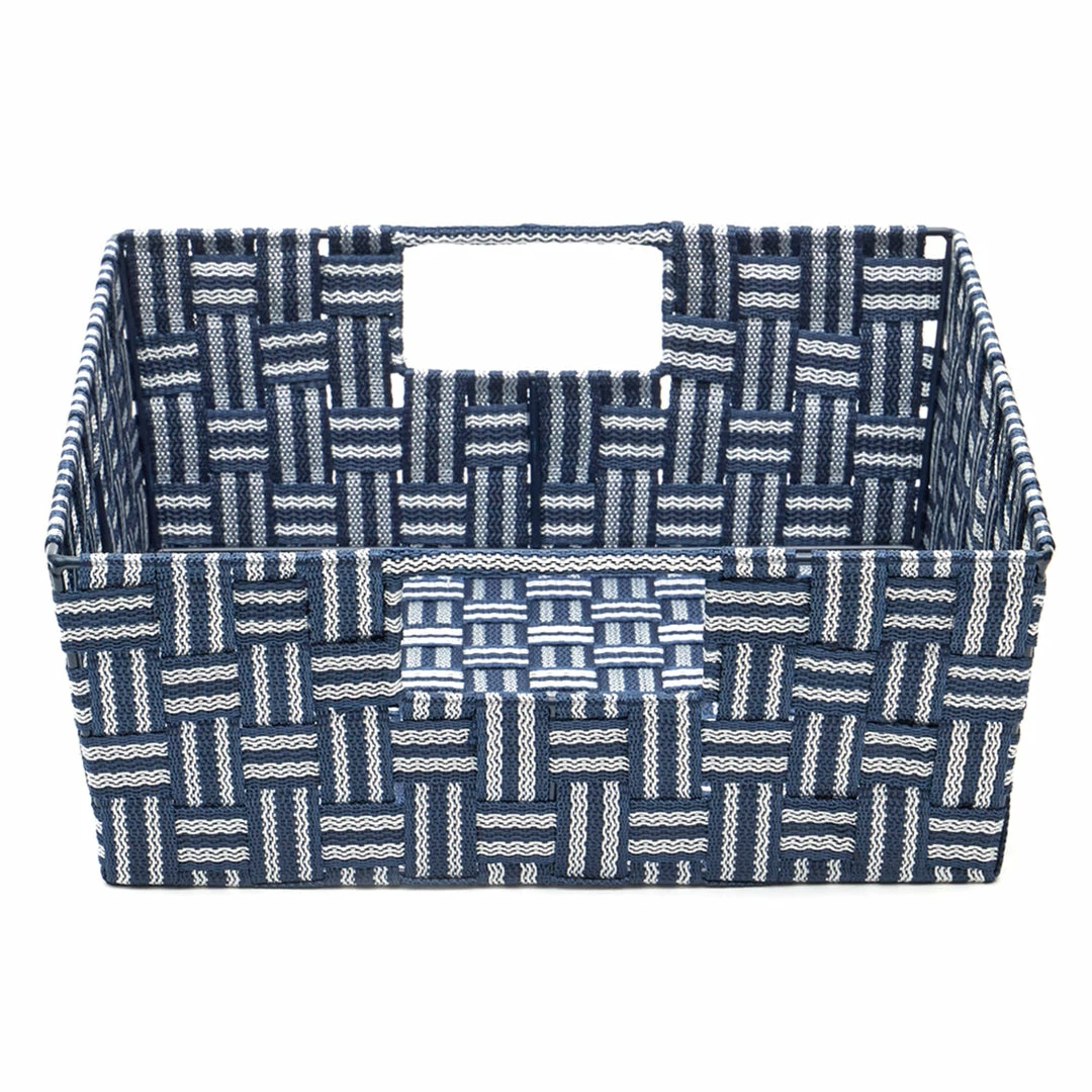 Best deal ๐ Home Basics Stripe Large Woven Strap Open Bin, Blue โค๏ธ 6 Best deal ๐ Home Basics Stripe Large Woven Strap Open Bin, Blue โค๏ธ - Image 4