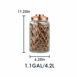 Outlet 🌟 Home Basics Large 5.2 Lt Textured Glass Jar with Gleaming Air-Tight Copper Top ⭐ -Home Basics Sales 9559cd89062740bba976b0d4c84beb48 1080x