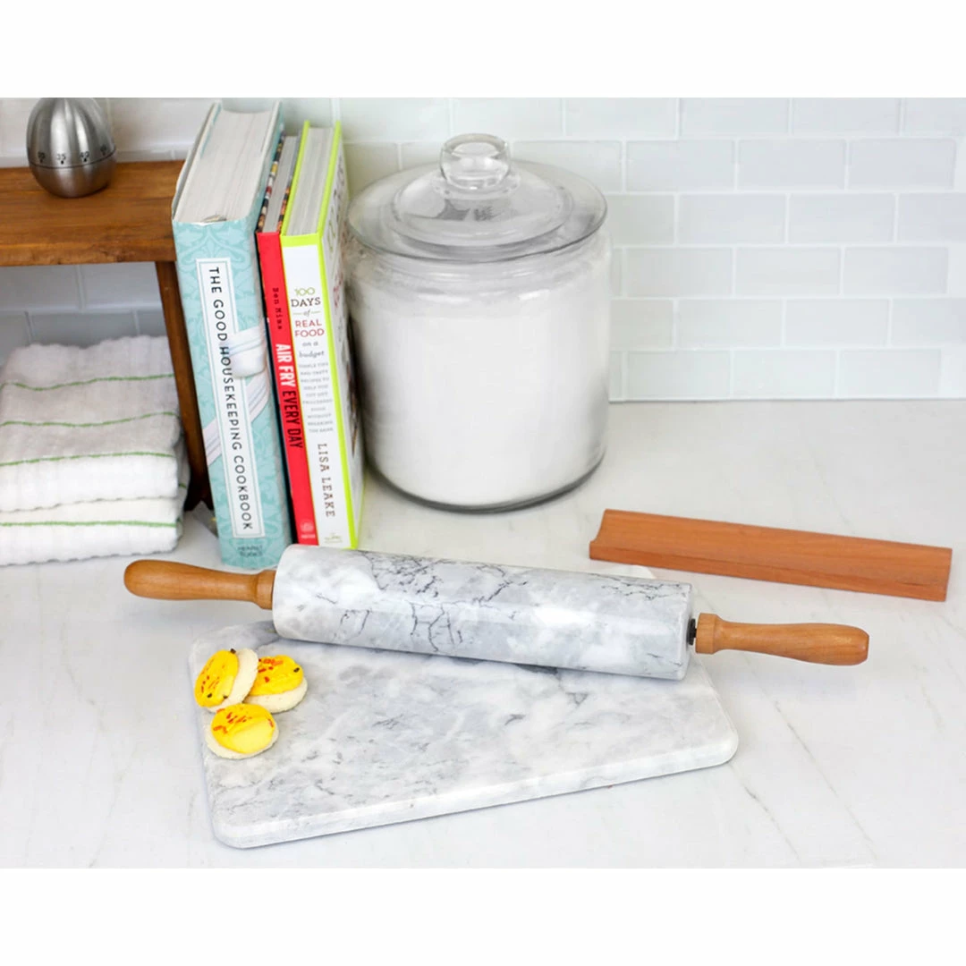 Cheap 🔥 Home Basics Marble Rolling Pin with Easy Grip Handles and Display Stand, White ⌛ 6 Cheap 🔥 Home Basics Marble Rolling Pin with Easy Grip Handles and Display Stand, White ⌛ - Image 4