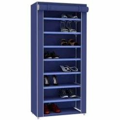 Discount 🛒 Home Basics 8-Tier Portable Polyester 👟 Shoe Closet, Navy 😀