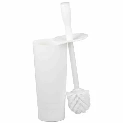 Budget ๐ Home Basics Plastic Toilet Brush Holder, White ๐