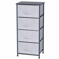 Best Pirce 🌟 Home Basics 4 Drawer Storage Organizer, Grey ✔️