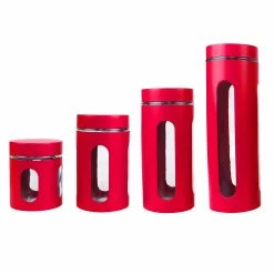 Coupon 🛒 Home Basics 4 Piece Essence Collection Stainless Steel Canister Set, Red 😉 -Home Basics Sales 98e706203564442c97c7390ab62243dc 8642e85a 0124 4352 9a51 2737f69ff1cf 1080x