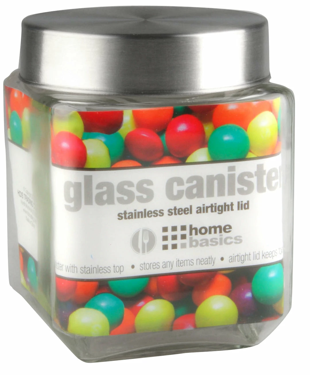 Best Sale 👍 Home Basics 40 oz. Square Glass Canister with Brushed Stainless Steel Screw-on Lid Clear 🎉 3 Best Sale 👍 Home Basics 40 oz. Square Glass Canister with Brushed Stainless Steel Screw-on Lid Clear 🎉