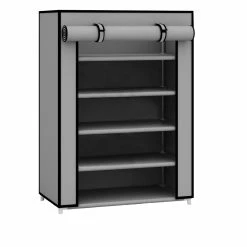 Deals 🌟 Home Basics 5 Tier Quick Set Up Portable Free-Standing Multi-Purpose Organizer with Non-Woven Fabric Shelves and Roll-Down Cover, Grey 🎉 -Home Basics Sales 9a9f769b56484d2083c2188c9f73933e 1080x