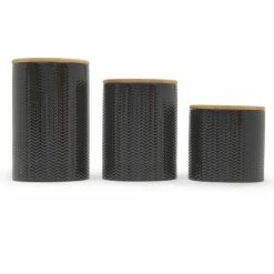 Best Pirce 👍 Home Basics Wave 3 Piece Ceramic Canister Set With Bamboo Tops, Black 🔥 -Home Basics Sales 9ad2ac7a55944ce398a082eb35c6ee16 1080x