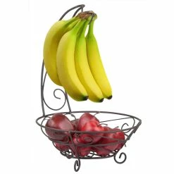 Best reviews of ⌛ Home Basics Scroll Collection Steel Fruit Basket With Banana Tree, Bronze 😍