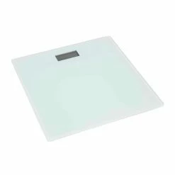 Hot Sale ⭐ Home Basics Contemporary Sleek LCD Display Digital Glass Bathroom Scale, White ❤️