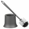 Deals 🔥 Home Basics Plastic Toilet Brush with Compact Holder, Grey ✨