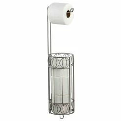 Coupon โ Home Basics Seville Free-Standing Dispensing Toilet Paper Holder, Satin Nickel ๐