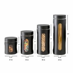 Best deal 🌟 Home Basics 4 Piece Stainless Steel Canisters with Multiple Peek-Through Windows, Black 😍 -Home Basics Sales a0440f33784947e5badc904e8653f731 2919c453 c0fc 4a23 a6e6 56850e552e9b 1080x