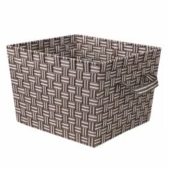 Deals 👏 Home Basics Stripe Woven Strap X-Large Storage Bin, Brown 👍