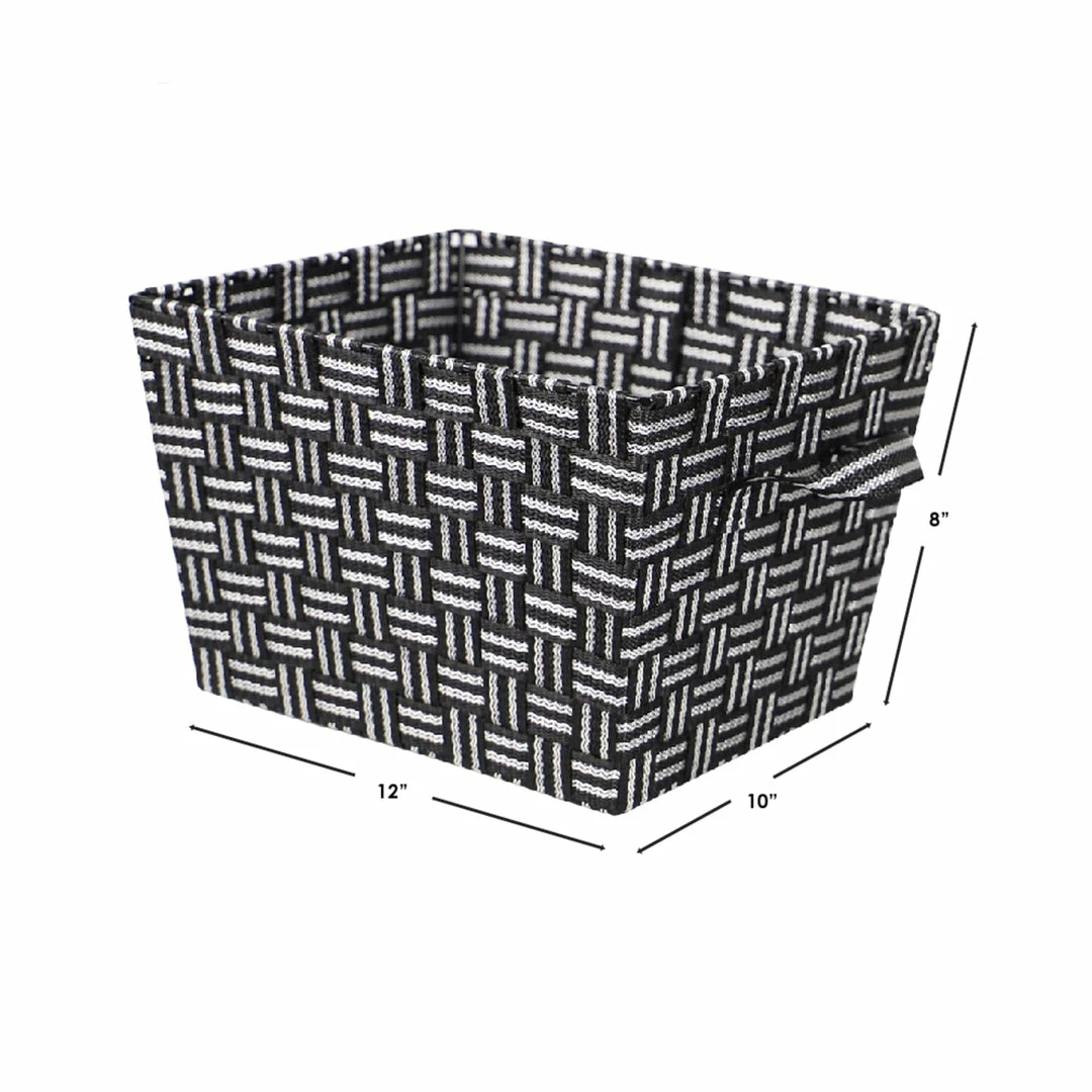 Cheapest ๐ฏ Home Basics Stripe Medium Woven Strap Open Bin, Black โญ 8 Cheapest ๐ฏ Home Basics Stripe Medium Woven Strap Open Bin, Black โญ - Image 6