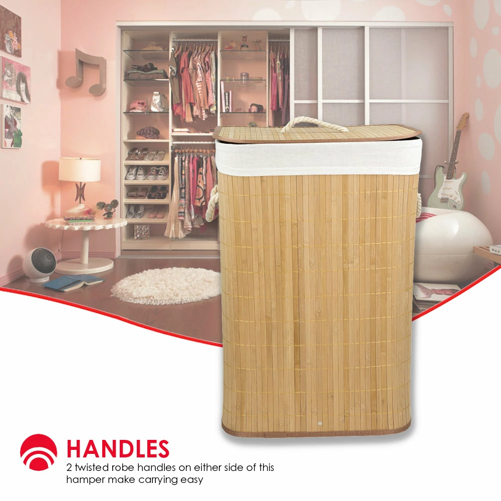 Cheapest β Home Basics Rectangular Bamboo Hamper, Natural π 6 Cheapest β Home Basics Rectangular Bamboo Hamper, Natural π - Image 4