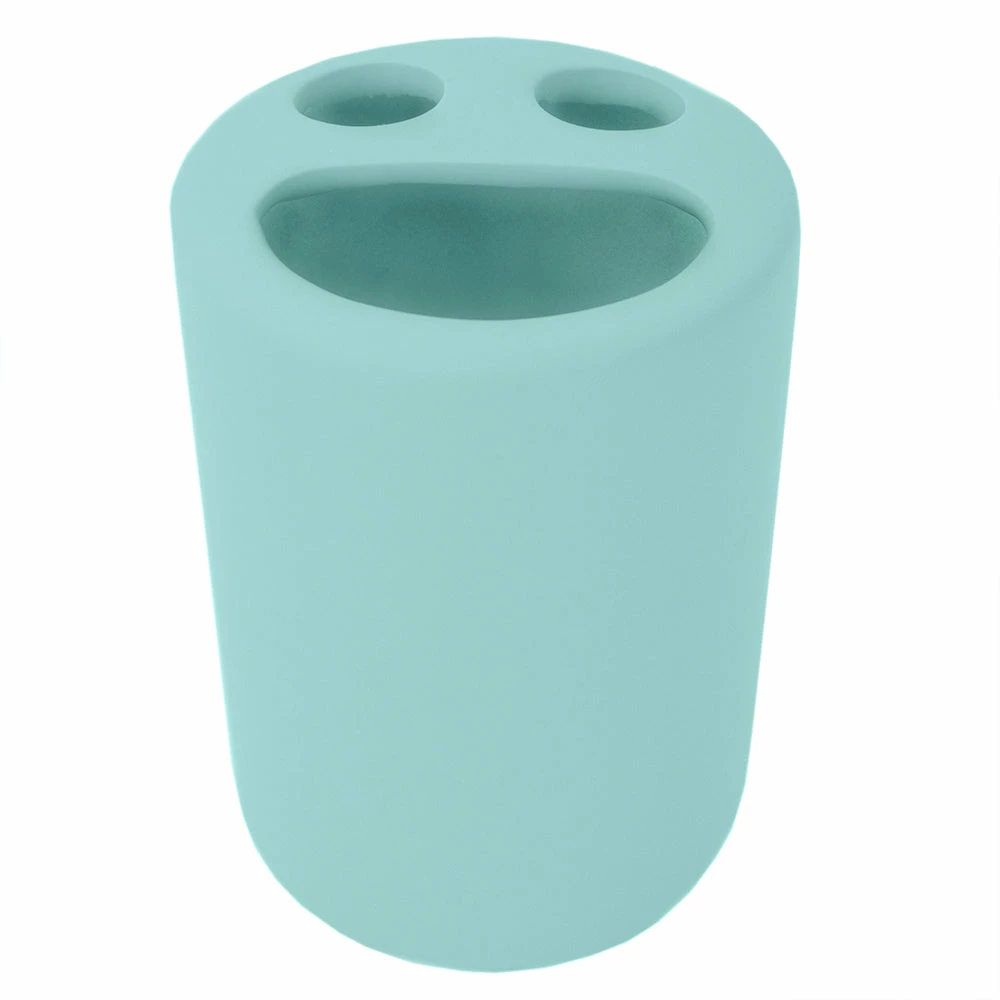 Promo ๐ Home Basics Home Basic 4 Piece Rubberized Ceramic Bath Accessory Set, Blue ๐ 6 Promo ๐ Home Basics Home Basic 4 Piece Rubberized Ceramic Bath Accessory Set, Blue ๐ - Image 4