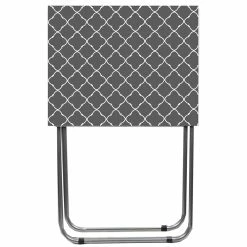 Hot Sale 😀 Home Basics Lattice Multi-Purpose Foldable Table, Grey/White ✨