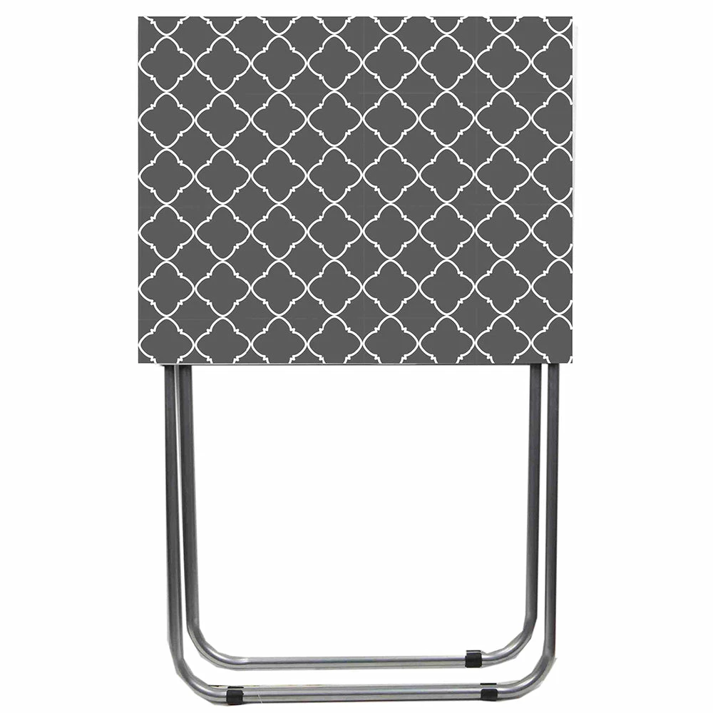 Hot Sale ๐ Home Basics Lattice Multi-Purpose Foldable Table, Grey/White โจ 3 Hot Sale ๐ Home Basics Lattice Multi-Purpose Foldable Table, Grey/White โจ