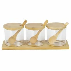 New 🧨 Home Basics 3 Piece Glass Cruet Set with Bamboo Base and Spoons 🌟 -Home Basics Sales a55ef550333f4cfbbad675f85c92b57b 1080x