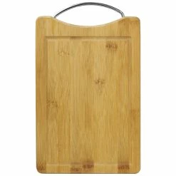 Top 10 😍 Home Basics 8" x 12" Bamboo Cutting Board with Juice Groove and Stainless Steel Handle ⭐