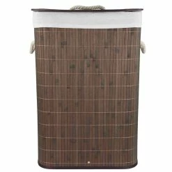 Buy ⌛ Home Basics Rectangular Bamboo Hamper, Brown 😍