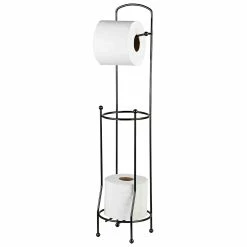 Best Pirce 🌟 Home Basics Free-Standing Toilet Paper Holder, Black Onyx ❤️