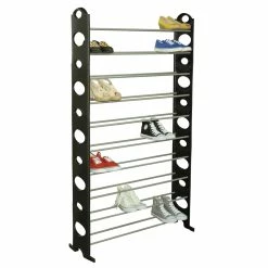 Cheap ✨ Home Basics 50 Pair Metal 👟 Shoe Rack, Black 😉