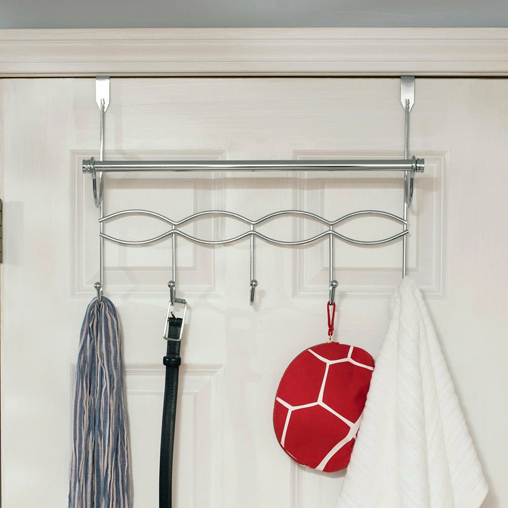 Outlet ๐ฏ Home Basics Chrome Plated Steel Over the Door Hanging Rack with Towel Bar โญ 7 Outlet ๐ฏ Home Basics Chrome Plated Steel Over the Door Hanging Rack with Towel Bar โญ - Image 5