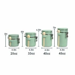 Brand new 🌟 Home Basics 4 Piece Ceramic Canisters with Easy Open Air-Tight Clamp Top Lid and Wooden Spoons, Mint 🔥 -Home Basics Sales ae56618341d24e4694874ac86aeb183d 1080x