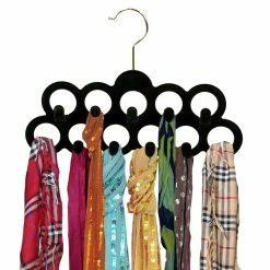 Best Pirce 😍 Home Basics Slip-Proof Snag-Free 10 Loop Velvet Scarf Hanger with Chrome Plated Steel Hook, 🥰