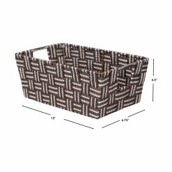 Best deal 😉 Home Basics Stripe Woven Strap Small Storage Bin, Brown ✨ -Home Basics Sales b11d2316e82f4165894382d01b6a062a 1080x