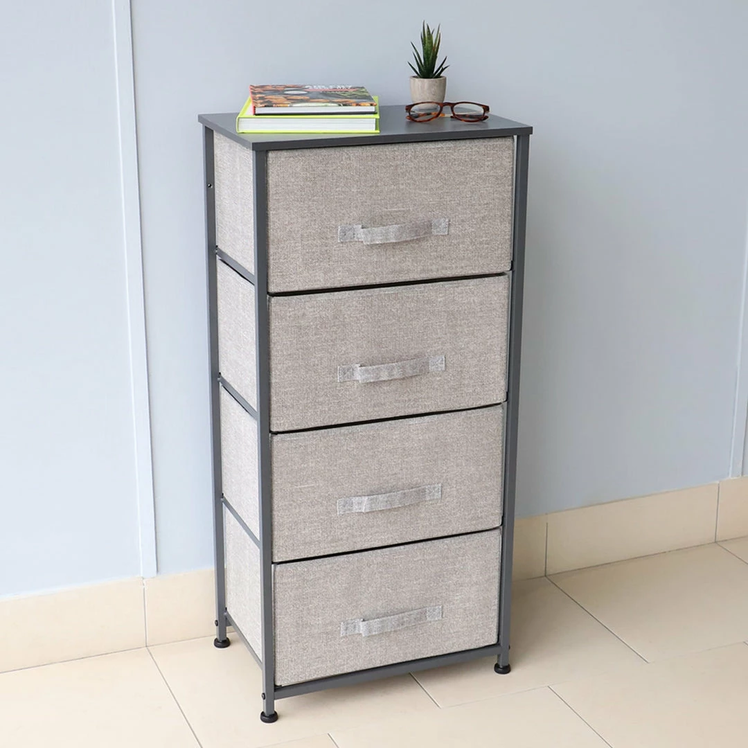 Best Pirce 🌟 Home Basics 4 Drawer Storage Organizer, Grey ✔️ 4 Best Pirce 🌟 Home Basics 4 Drawer Storage Organizer, Grey ✔️ - Image 2