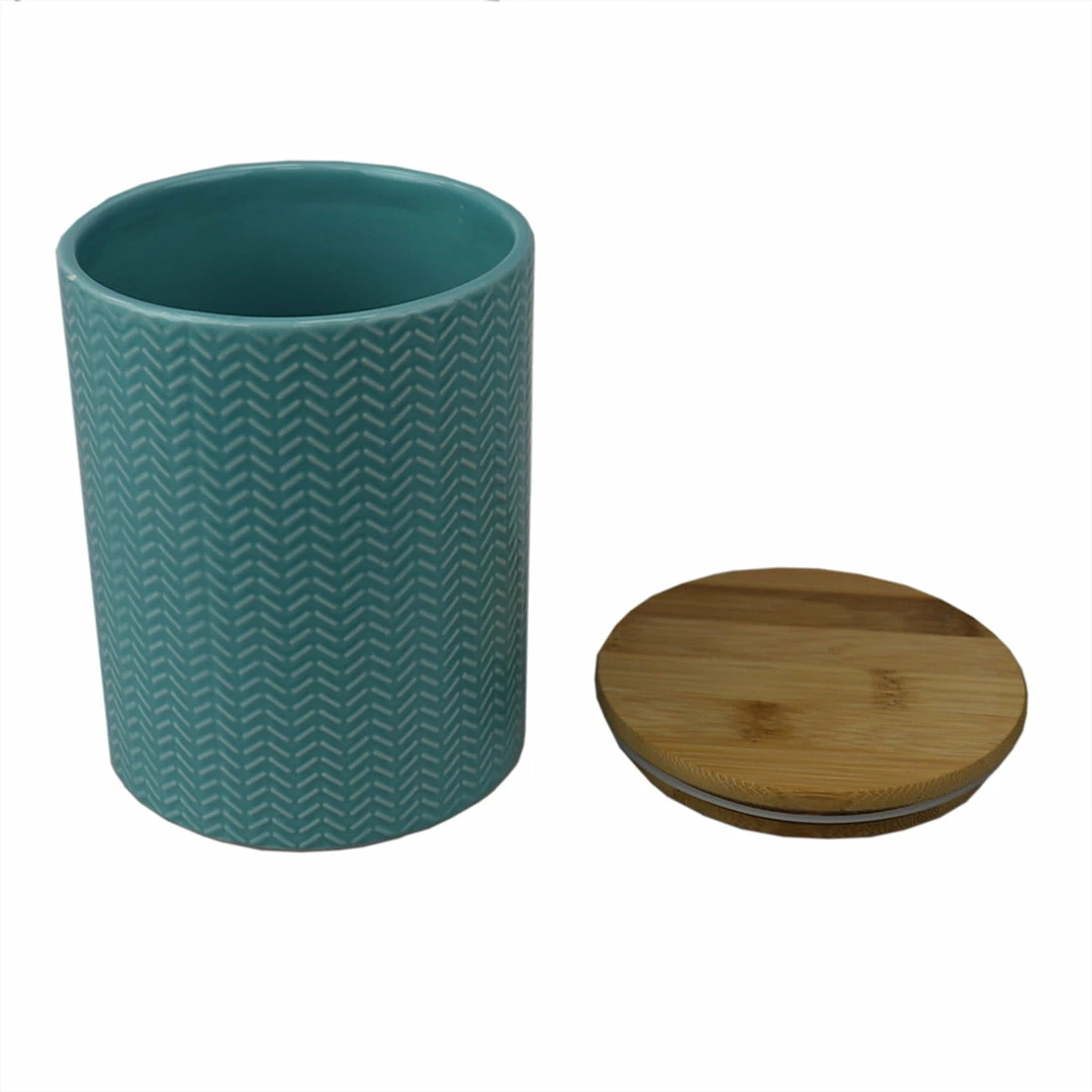 Deals ๐คฉ Home Basics Wave Medium Ceramic Canister, Turquoise ๐ 5 Deals ๐คฉ Home Basics Wave Medium Ceramic Canister, Turquoise ๐ - Image 3