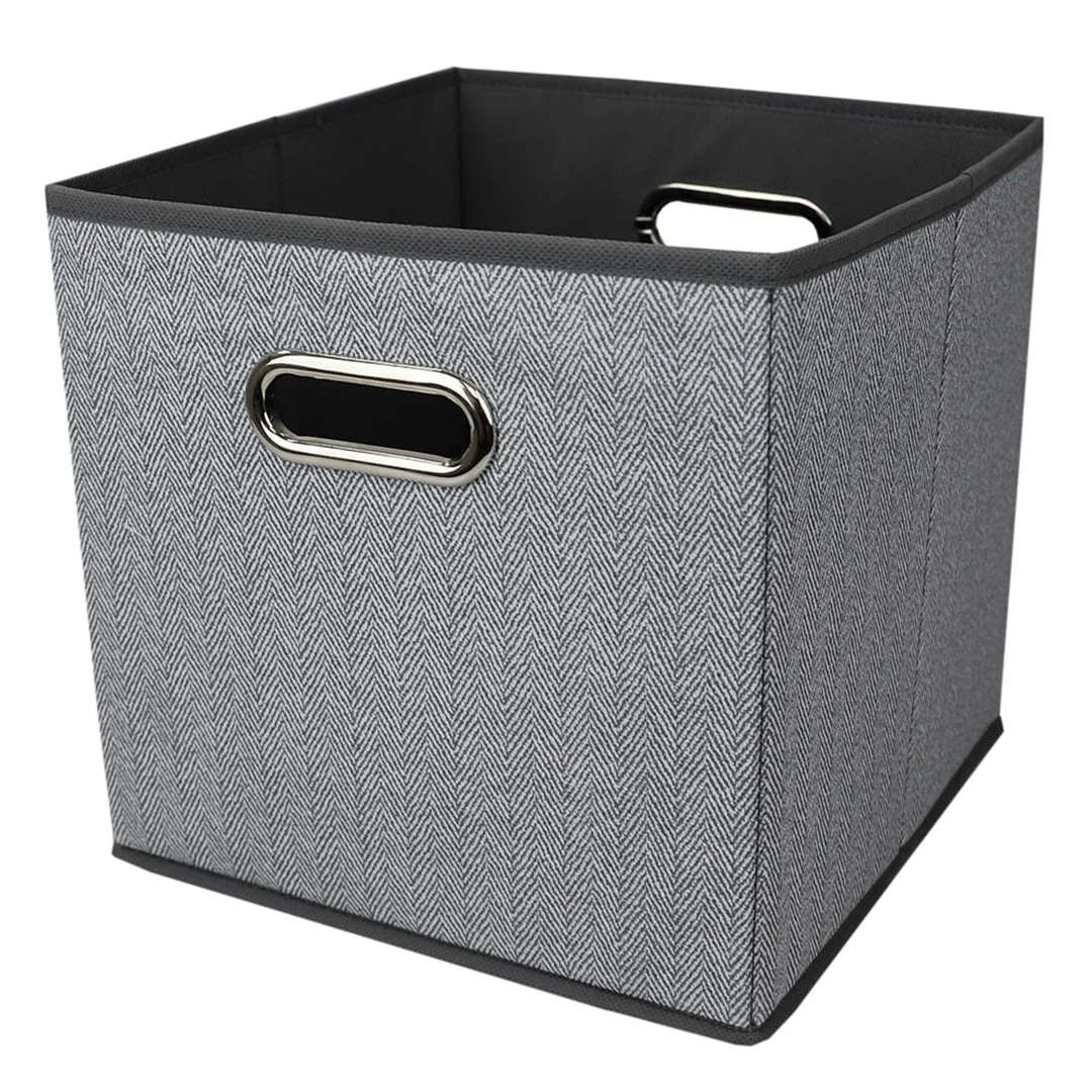 Flash Sale ✔️ Home Basics Herringbone Collapsible and Foldable Non-woven Storage Cube, Grey ⭐ 3 Flash Sale ✔️ Home Basics Herringbone Collapsible and Foldable Non-woven Storage Cube, Grey ⭐