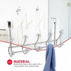 Deals ❤️ Home Basics 5 Hook Over the Door Hanging Rack with Crystal Knobs, Chrome 🎉 -Home Basics Sales b3e7a3c43d104db5821a9c1a3efa88ff e797fec0 db99 48cf b6df 2172aad166db 1080x