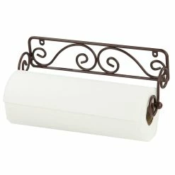 New 👍 Home Basics Scroll Collection Steel Wall Mounted Paper Towel Holder, Bronze 😀