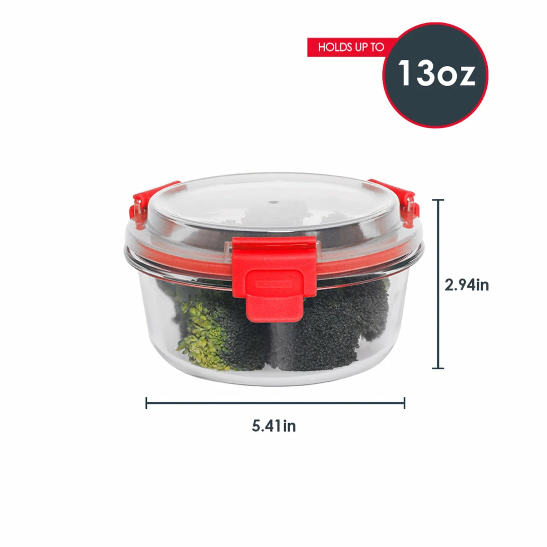 Best deal โจ Home Basics Leak Proof 13 oz. Round Borosilicate Glass Food Storage Container with Air-tight Plastic Lid, Red ๐ฅ 7 Best deal โจ Home Basics Leak Proof 13 oz. Round Borosilicate Glass Food Storage Container with Air-tight Plastic Lid, Red ๐ฅ - Image 5
